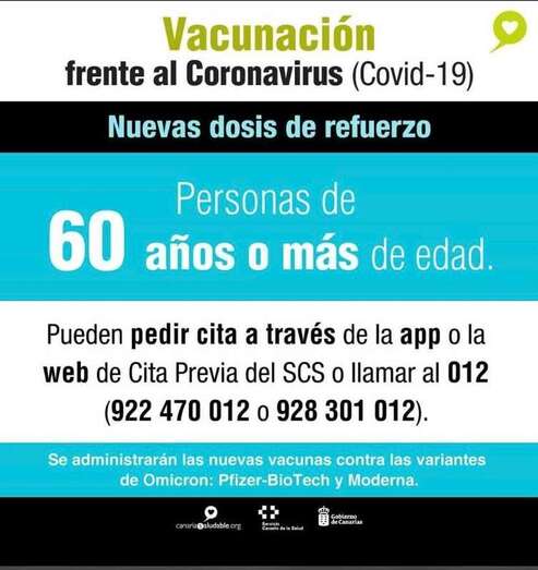 Cartel de la nueva dosis de refuerzo/TA.